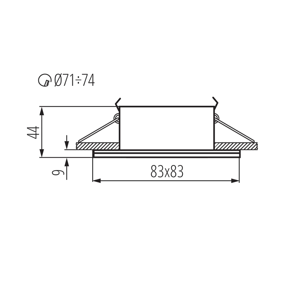 Светильник точечный Kanlux Кулес GU10 1х35 Вт IP44 квадрат черный