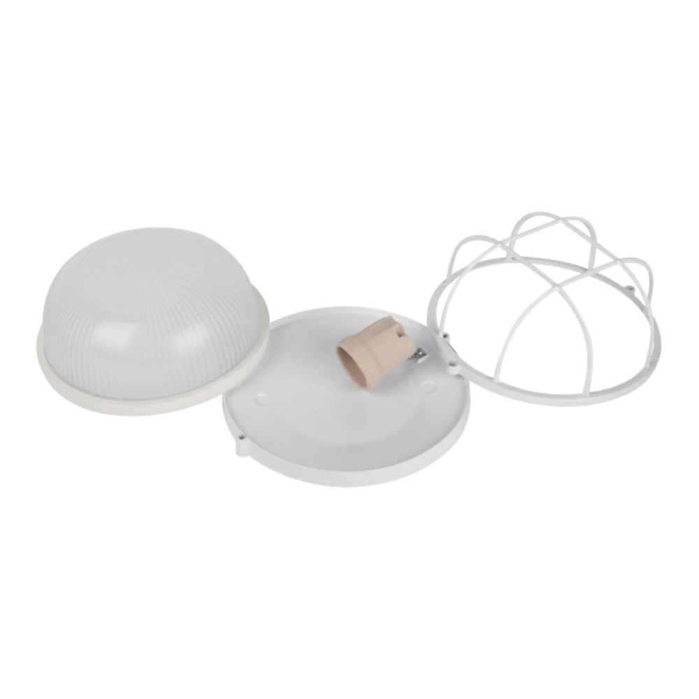 Светильник 1х60 Вт Е27 IP54 130 градусов белый Свет Круг решетка