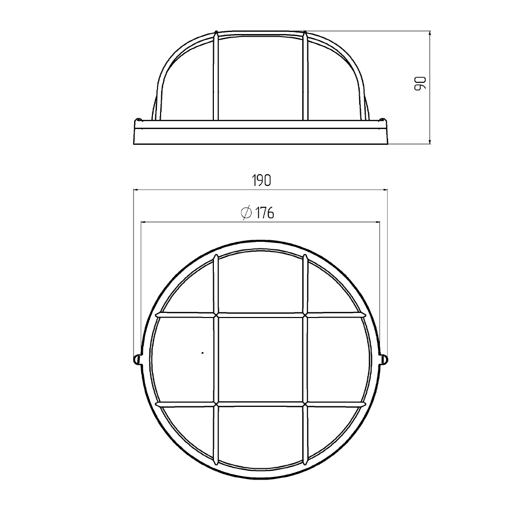 Светильник 1х60 Вт Е27 IP54 130 градусов белый Свет Круг решетка