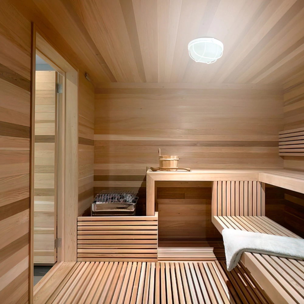 Светильник 1х60 Вт Е27 IP54 130 градусов белый Свет Круг решетка