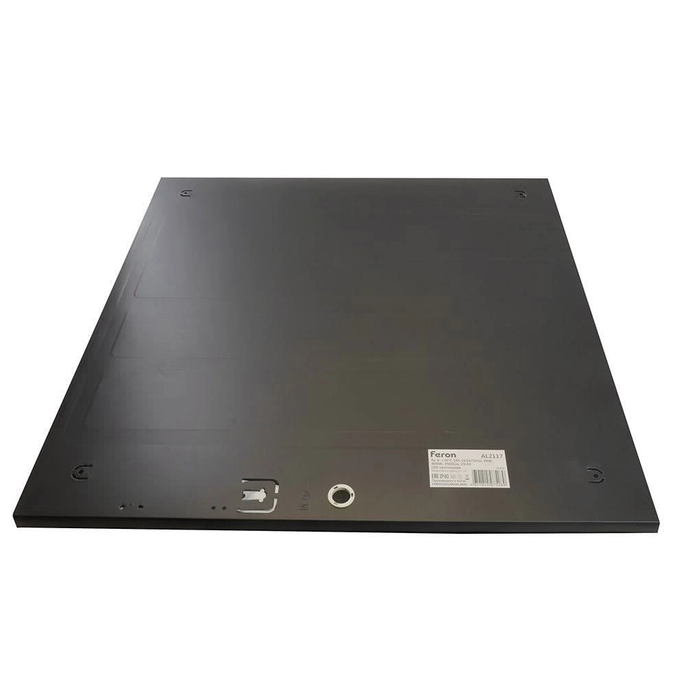 Светильник офисный 40 Вт LED 4000 К 595х595х22 мм равномерная засветка черный Feron Опал