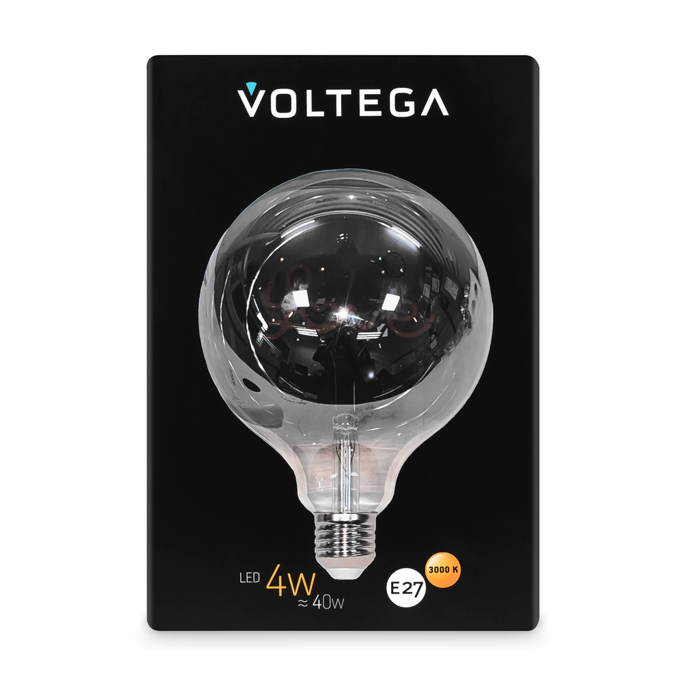 Светодиодная лампа Voltega 4 Вт Е27 G125 3000 К LOVE дымчатый