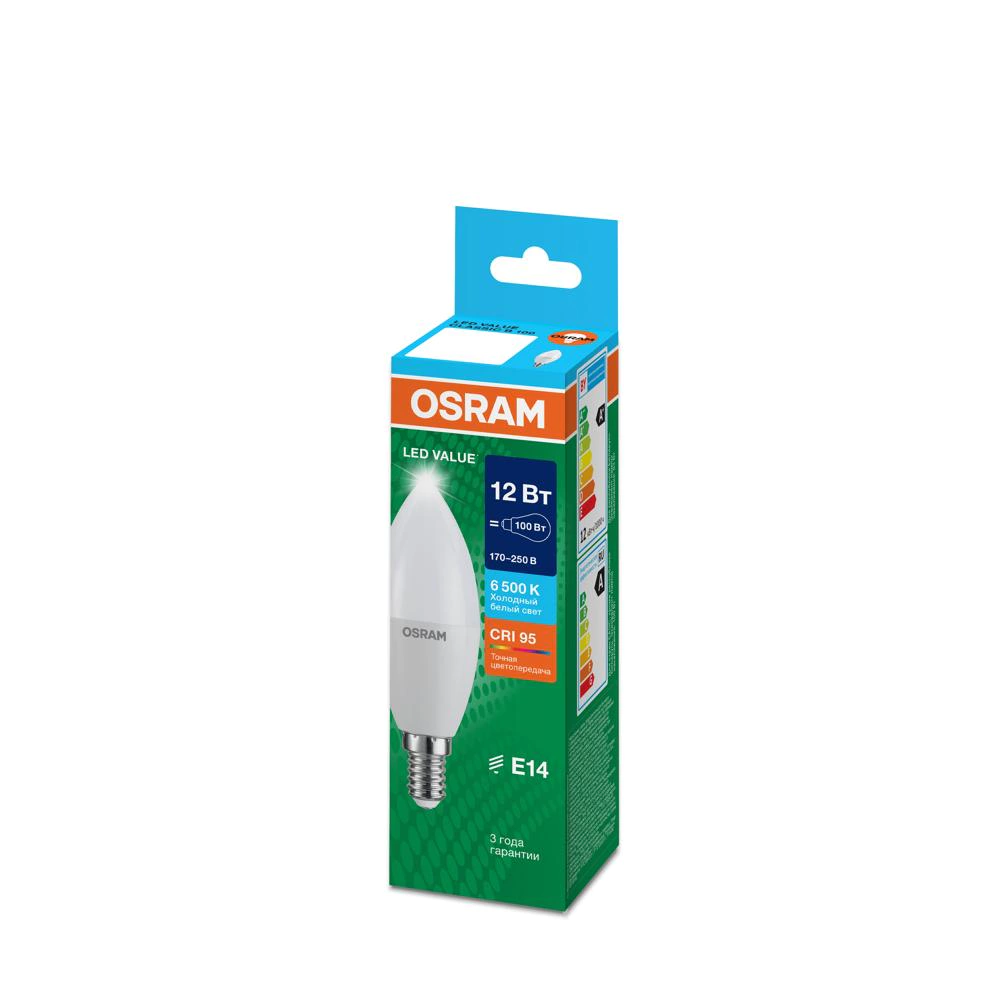 Светодиодная лампа OSRAM Value 8/12 Вт Е14/B холодный свет