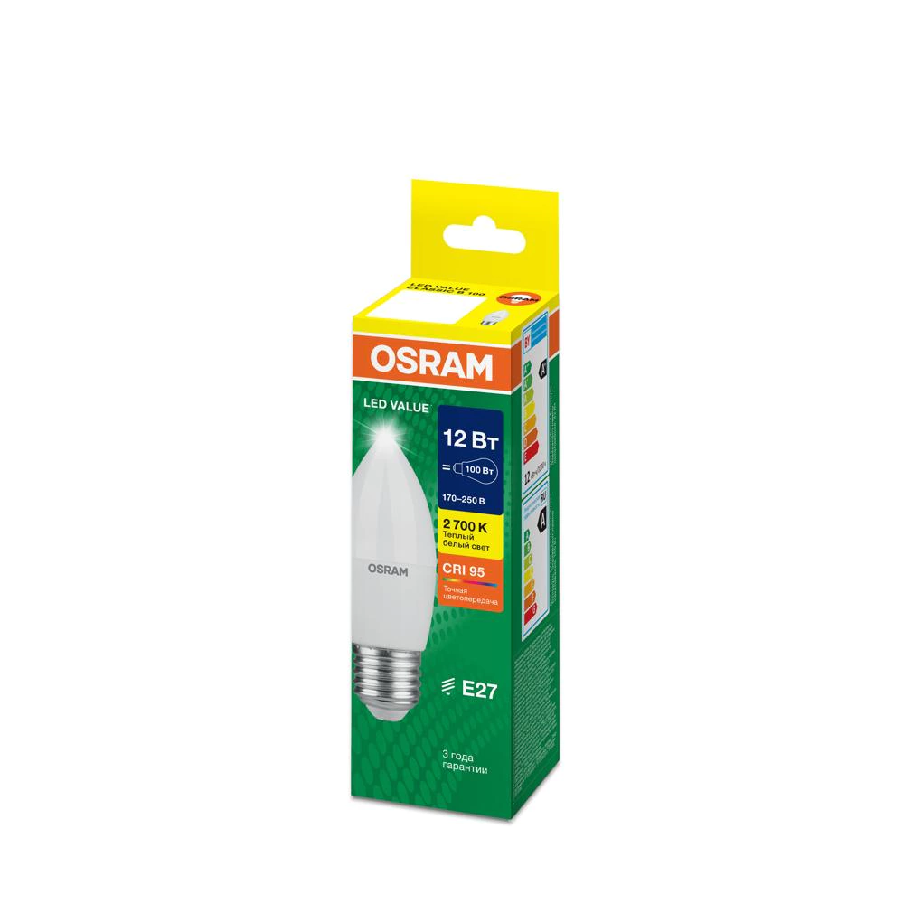 Светодиодная лампа OSRAM Value 8/12 Вт Е27/B теплый свет