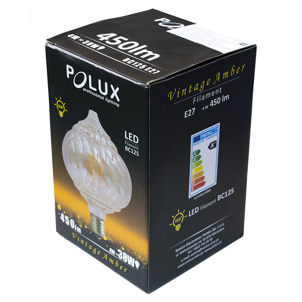 Светодиодная лампа Polux Шар/С 4Вт 2700K E27