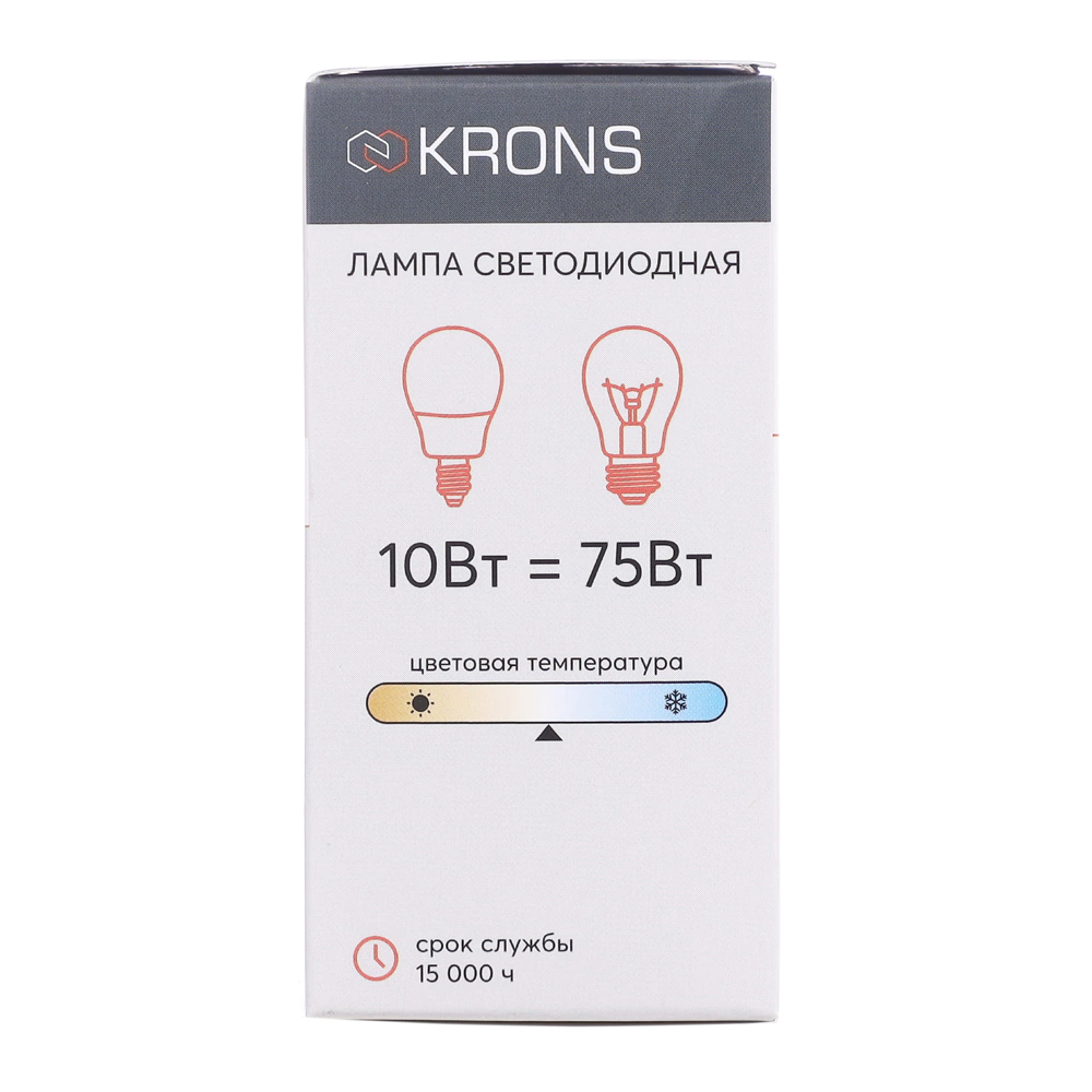 Светодиодная лампа 10 Вт Е14/Р нейтральный свет KRONS