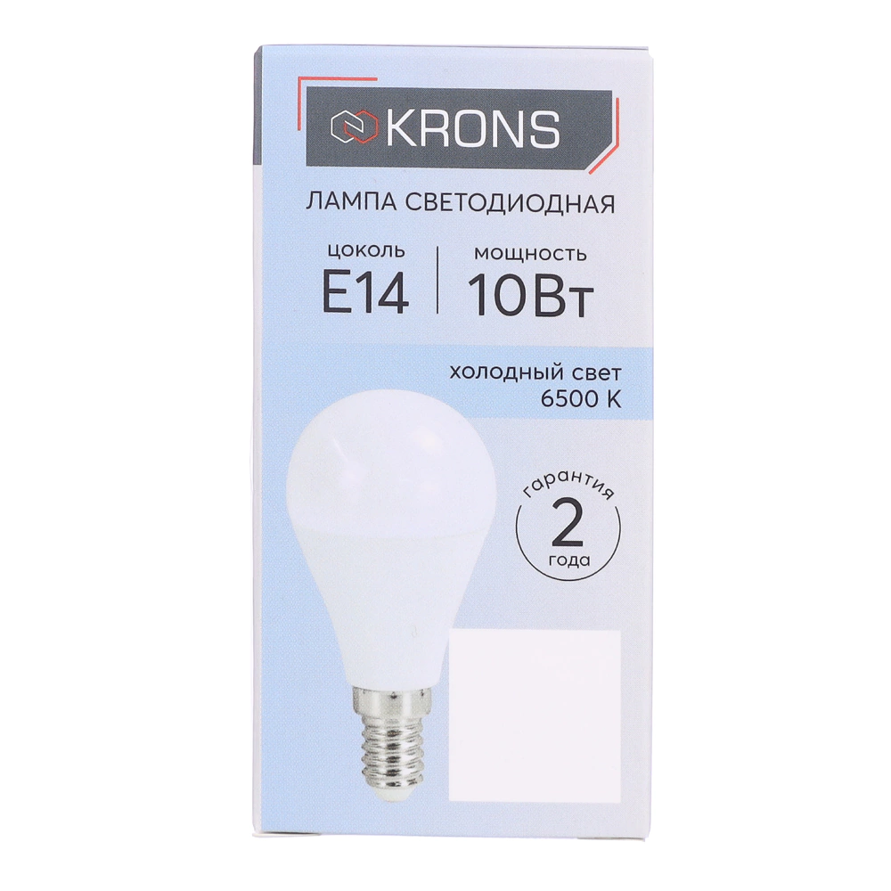 Светодиодная лампа 10 Вт Е14/Р холодный свет KRONS