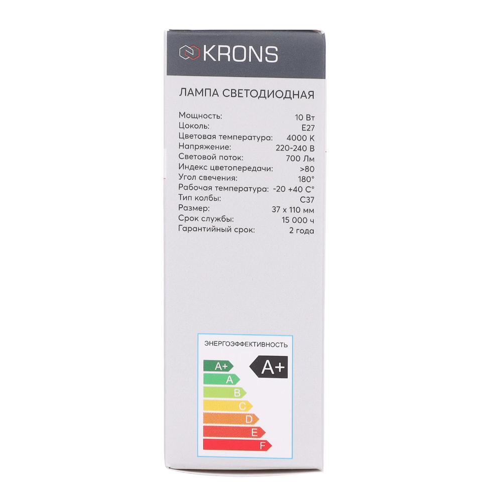 Светодиодная лампа 10 Вт Е27/B нейтральный свет KRONS