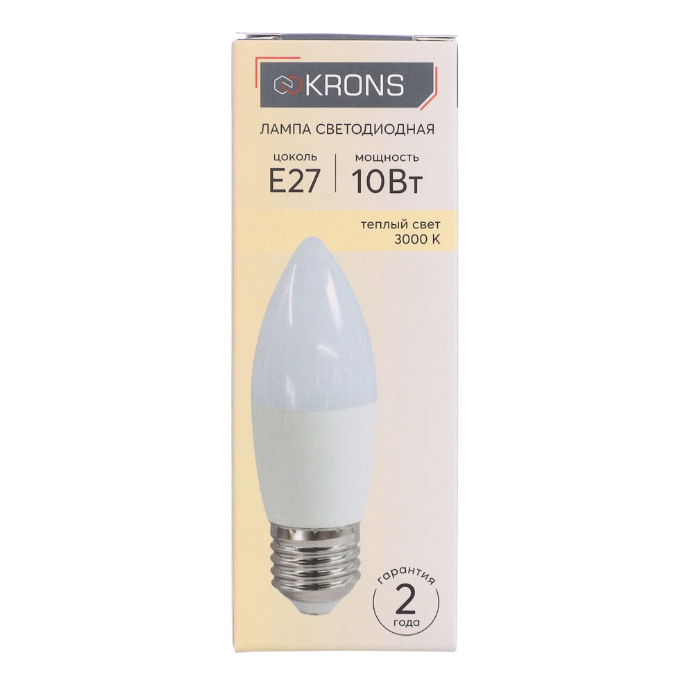 Светодиодная лампа 10 Вт Е27/B теплый свет KRONS