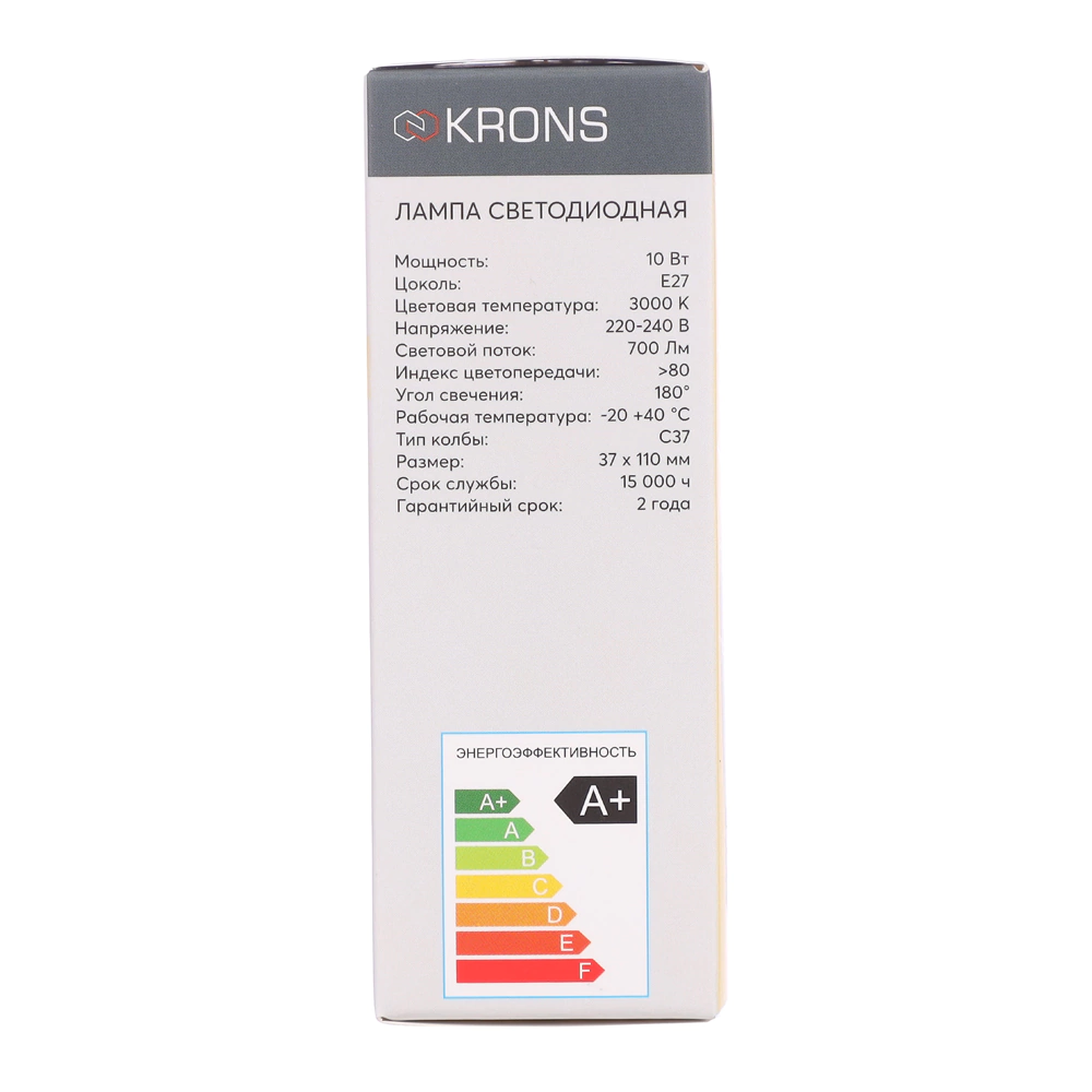 Светодиодная лампа 10 Вт Е27/B теплый свет KRONS