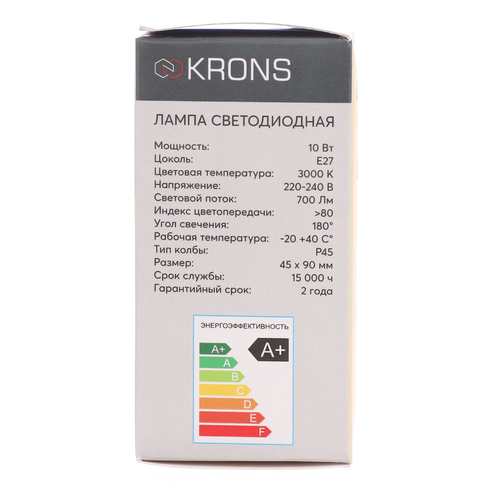 Светодиодная лампа 10 Вт Е27/Р теплый свет KRONS