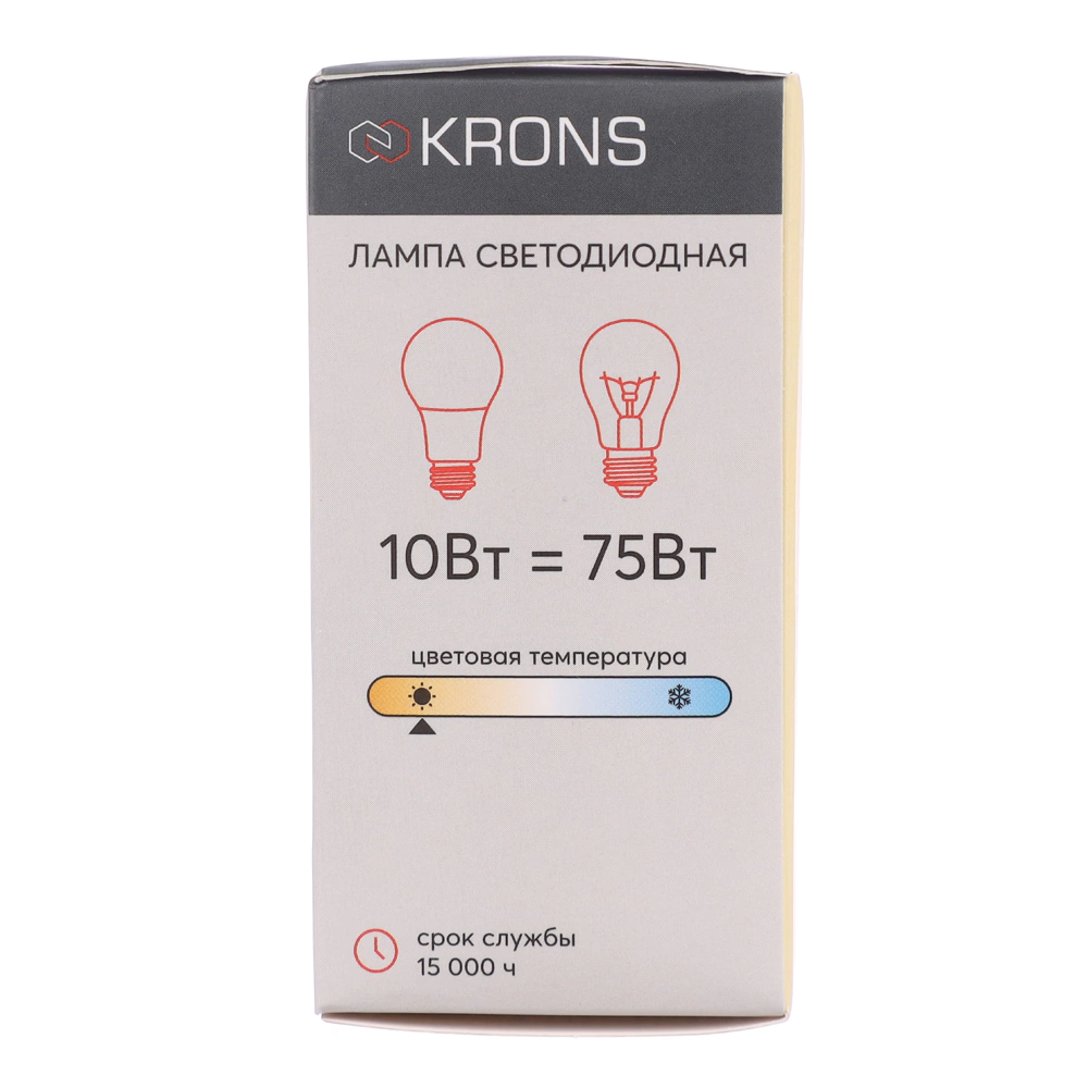 Светодиодная лампа 10 Вт Е27/Р теплый свет KRONS