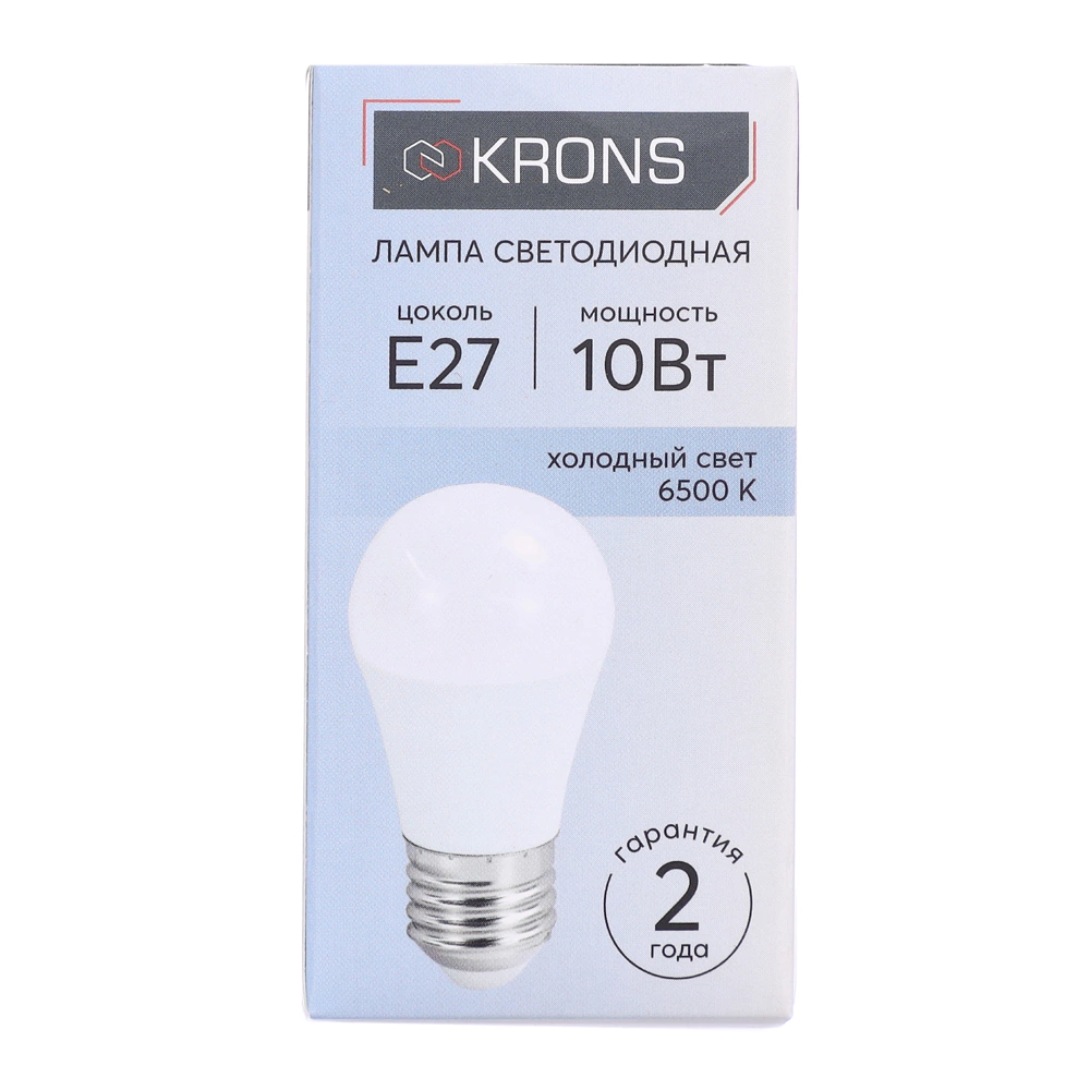 Светодиодная лампа 10 Вт Е27/Р холодный свет KRONS