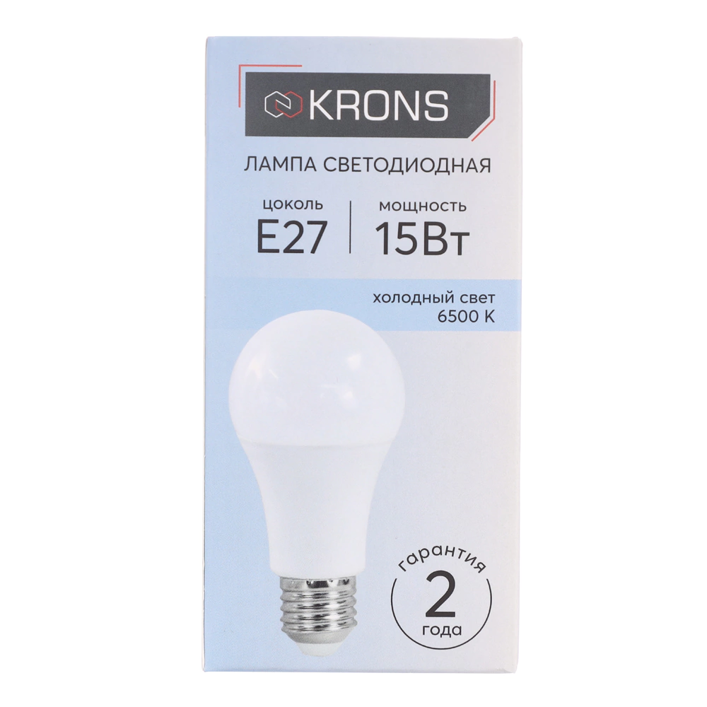 Светодиодная лампа 15 Вт Е27/А холодный свет KRONS