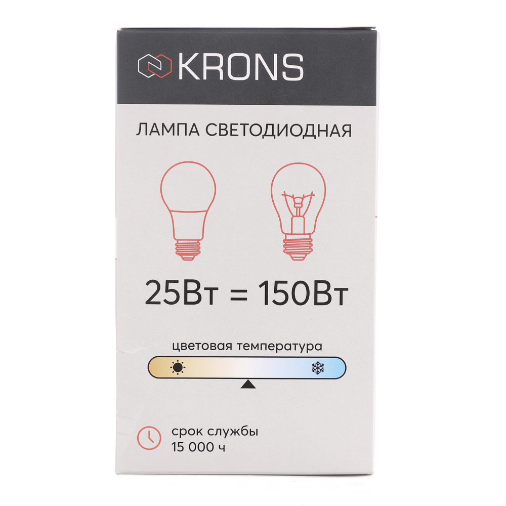 Светодиодная лампа 25 Вт Е27/А нейтральный свет KRONS