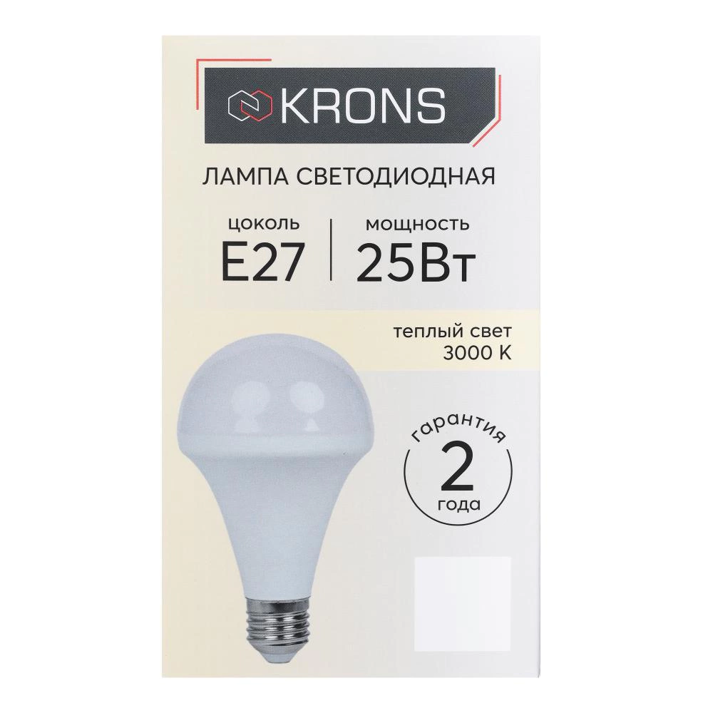 Светодиодная лампа 25 Вт Е27/А теплый свет KRONS