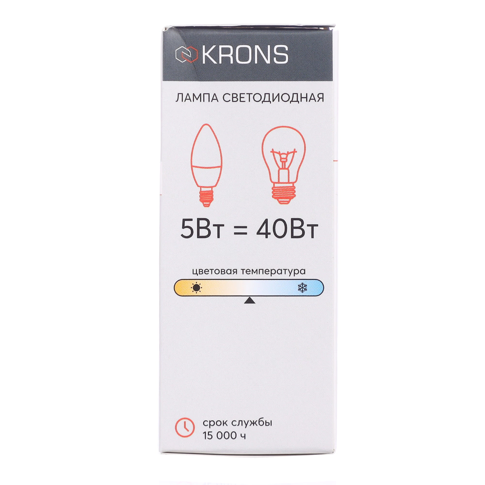 Светодиодная лампа 5 Вт Е14/B нейтральный свет KRONS