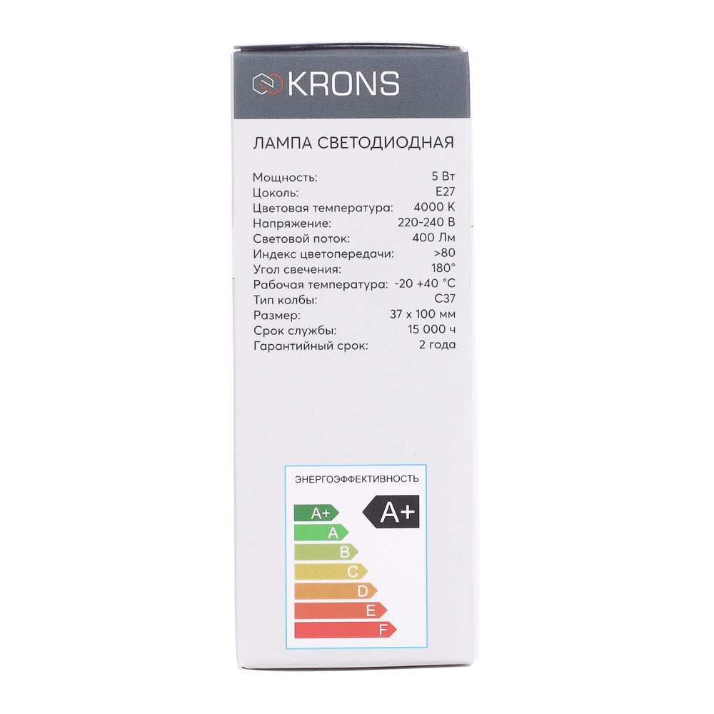 Светодиодная лампа 5 Вт Е27/B нейтральный свет KRONS