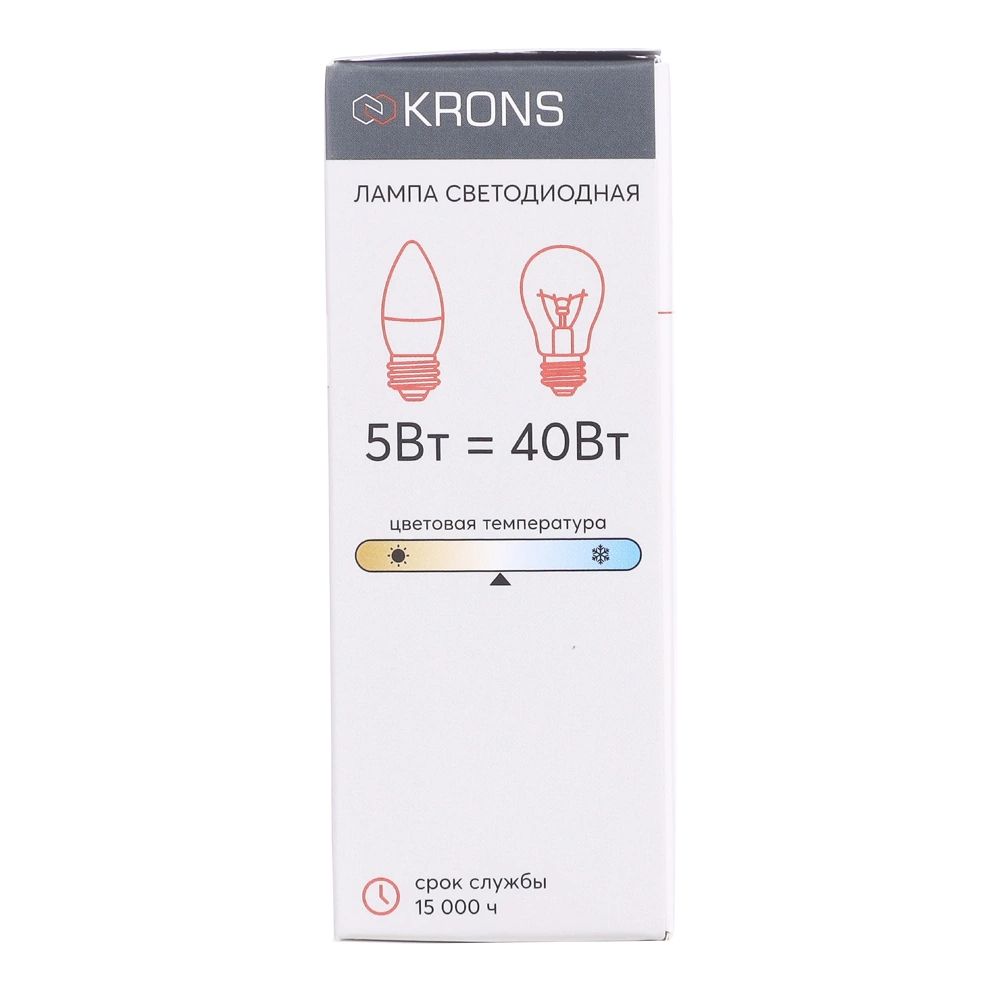 Светодиодная лампа 5 Вт Е27/B нейтральный свет KRONS