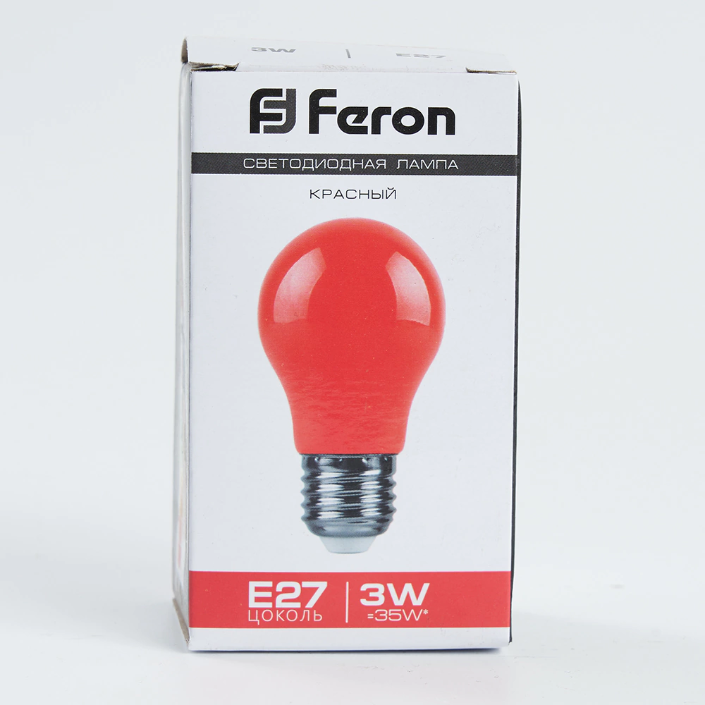 Светодиодная лампа Feron 3 Вт E27 красная матовая