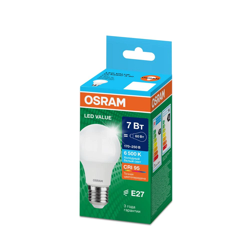 Светодиодная лампа OSRAM Value 6,5/7 Вт Е27/А холодный свет