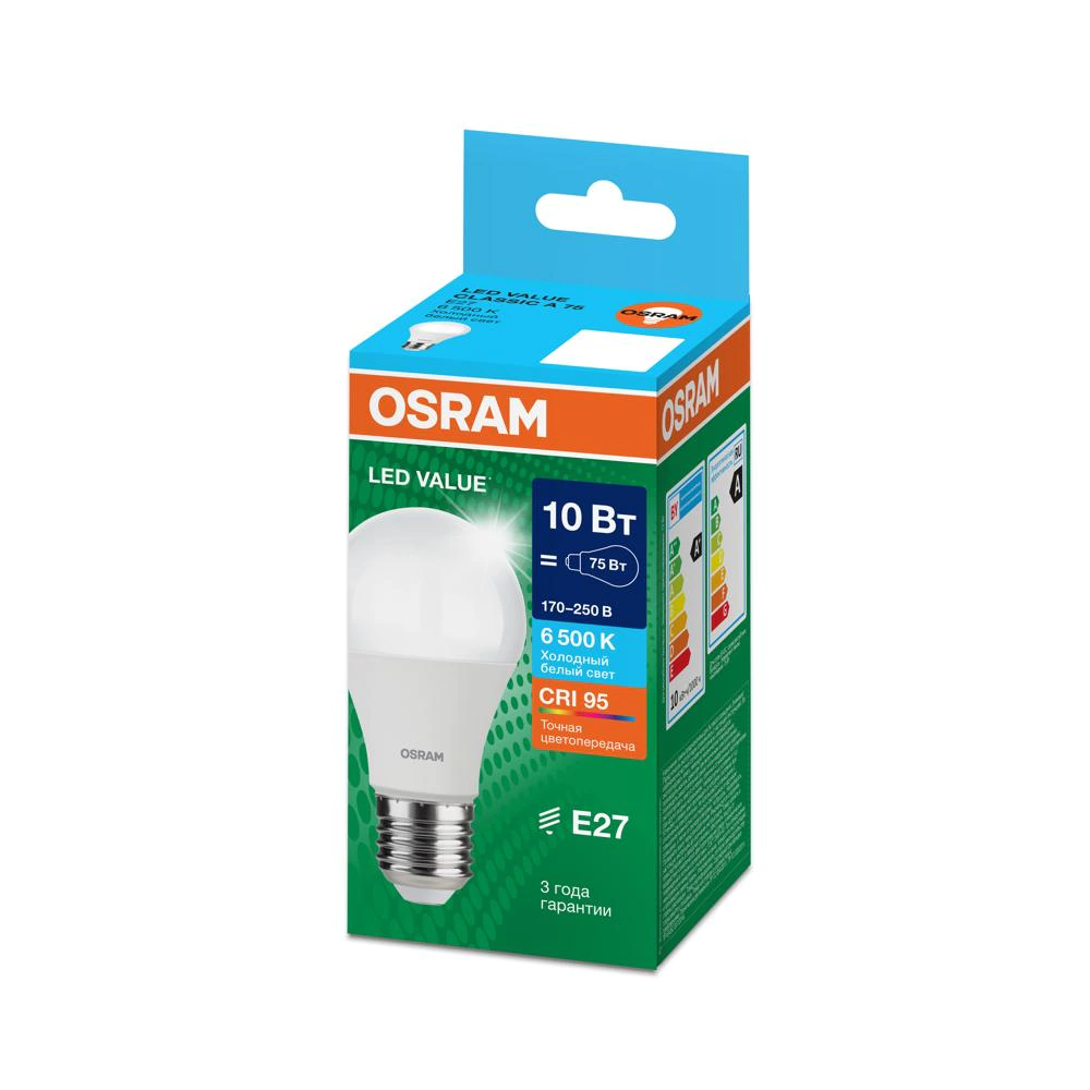 Светодиодная лампа OSRAM Value 8,5/10 Вт Е27/А холодный свет