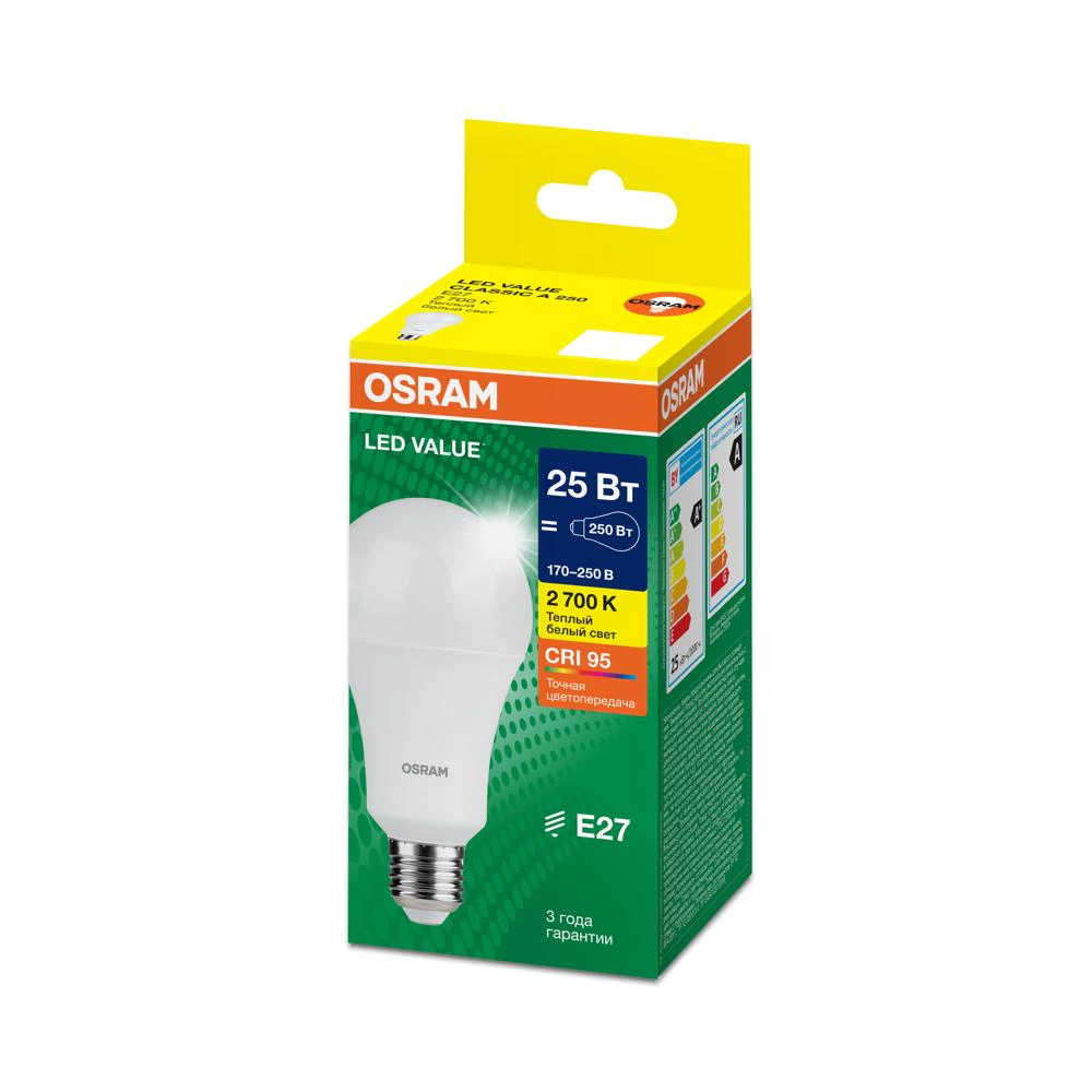 Светодиодная лампа OSRAM Value 18/25 Вт Е27/А теплый свет