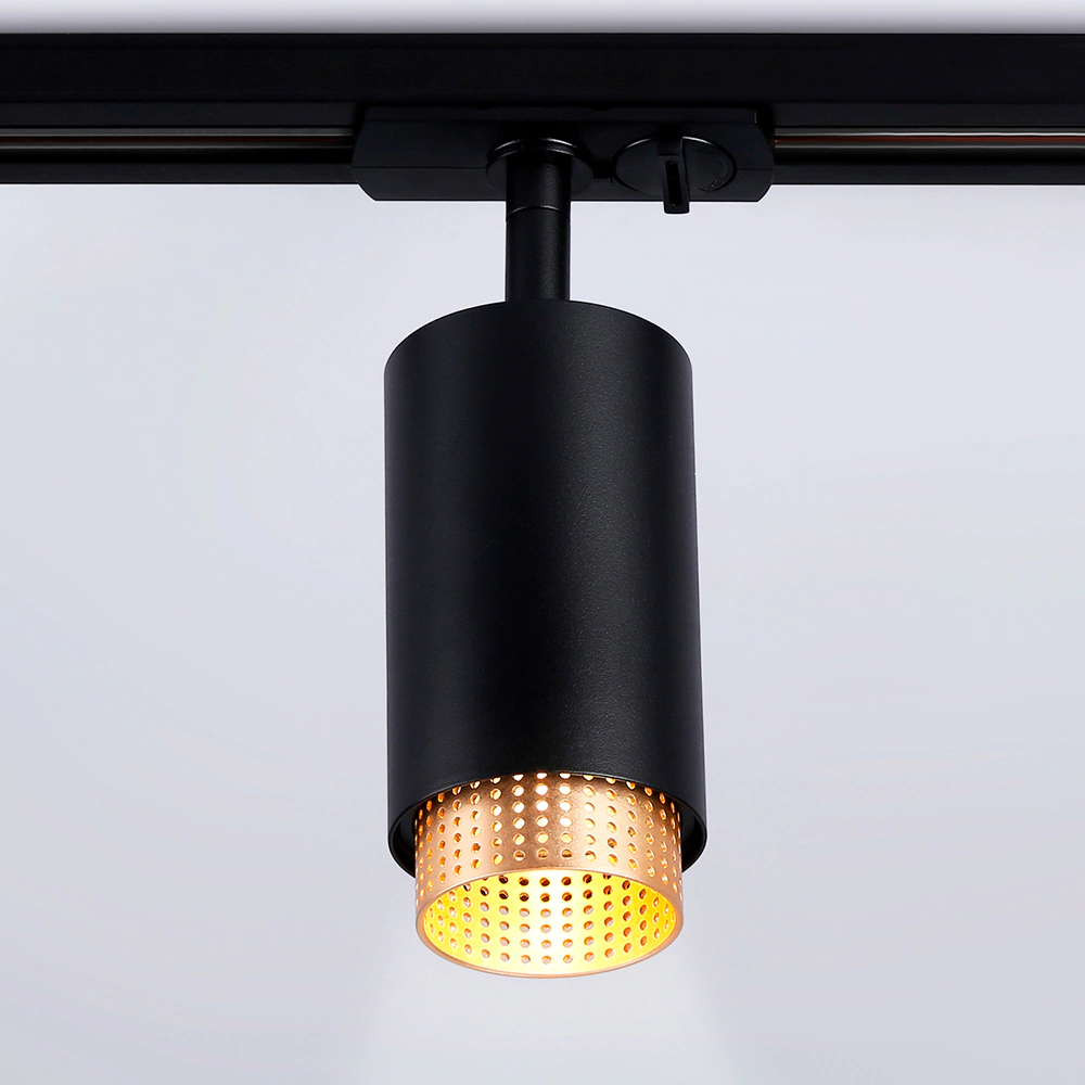 Светильник трековый Ambrella Джона 1х12 Вт GU10 черный/золото