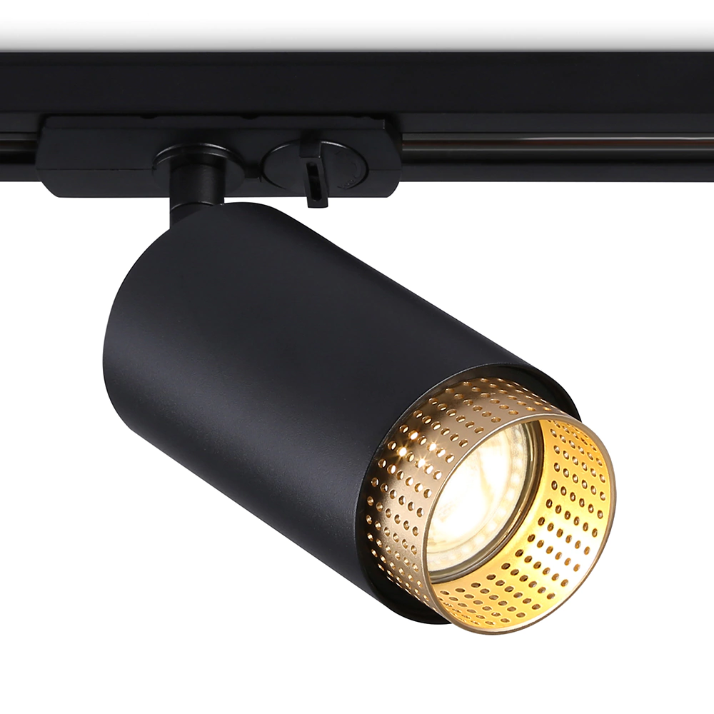 Светильник трековый Ambrella Джона 1х12 Вт GU10 черный/золото