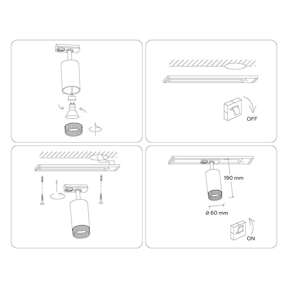 Светильник трековый Ambrella Джона 1х12 Вт GU10 черный/золото