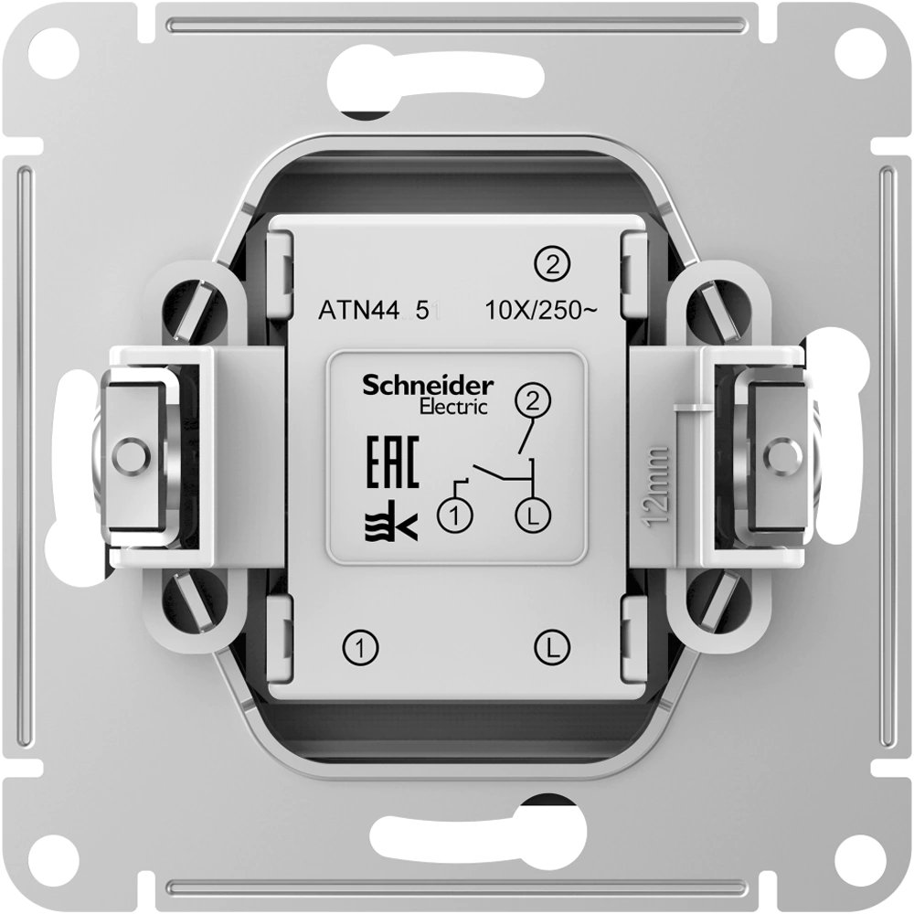 Выключатель двухклавишный SE Атлас Дизайн AQUA IP44 без рамки карбон