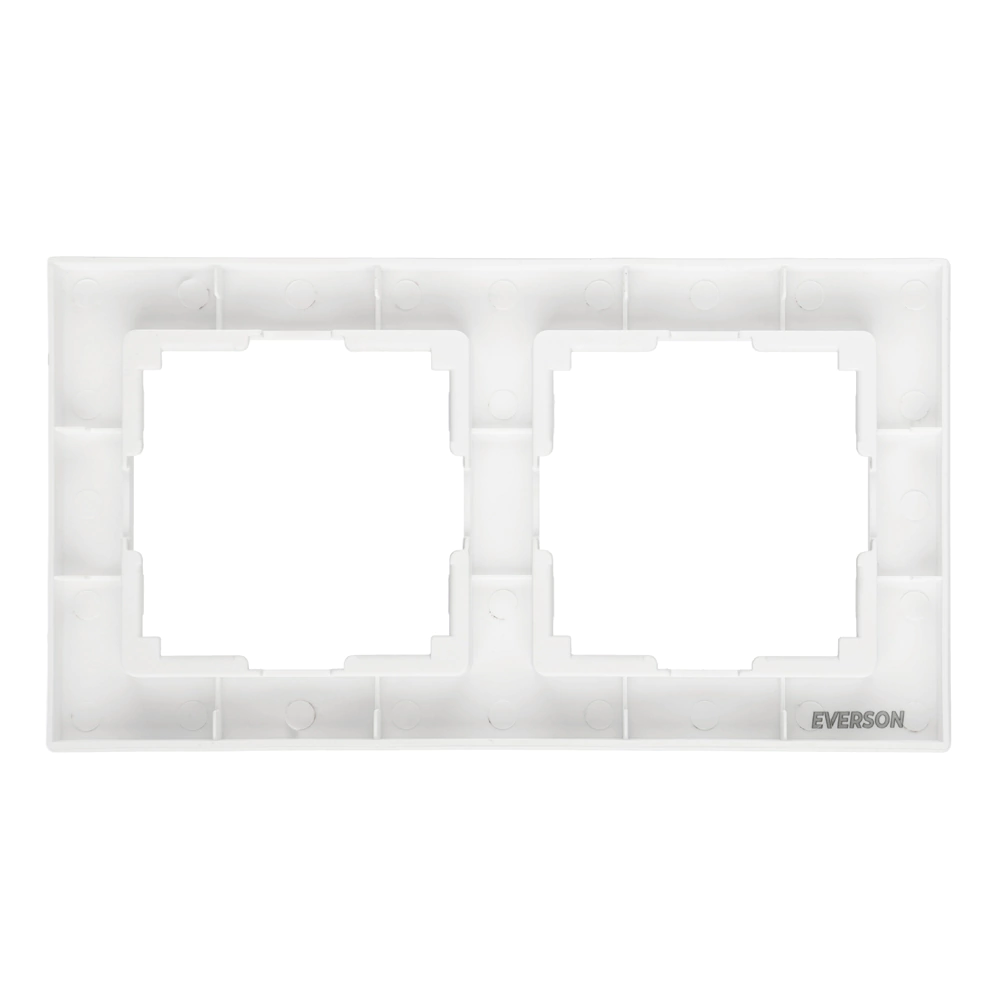 Рамка EVERSON Кватро 2 поста белая матовая