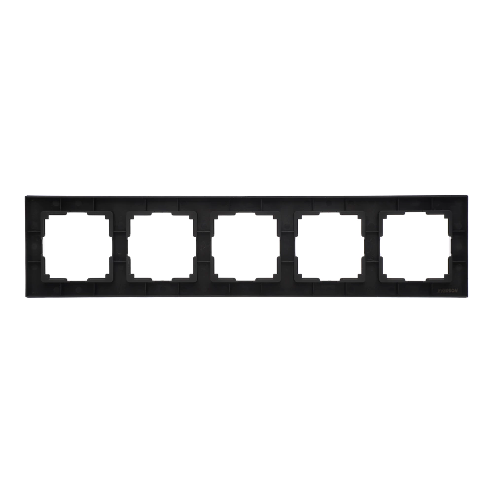 Рамка EVERSON Кватро 5 постов черная