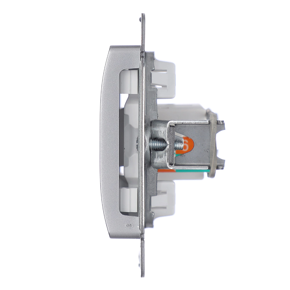 Розетка компьютерная SE Глосса без рамки алюминий