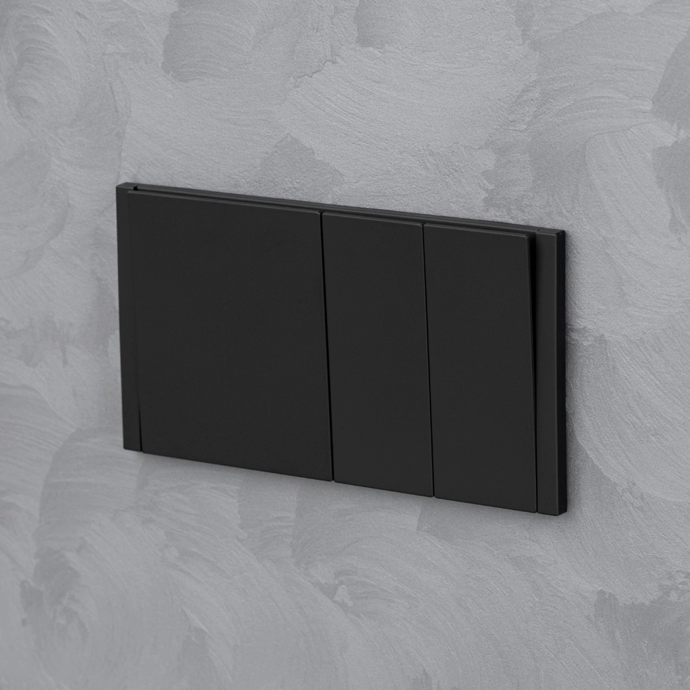 Выключатель двойной черный матовый без рамки EVERSON Лилиум