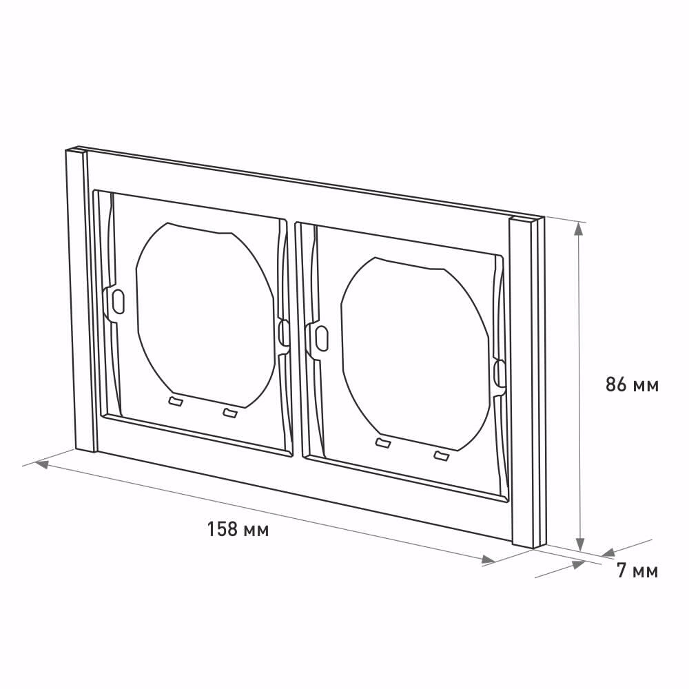 Рамка 2 поста черный матовый EVERSON Лилиум