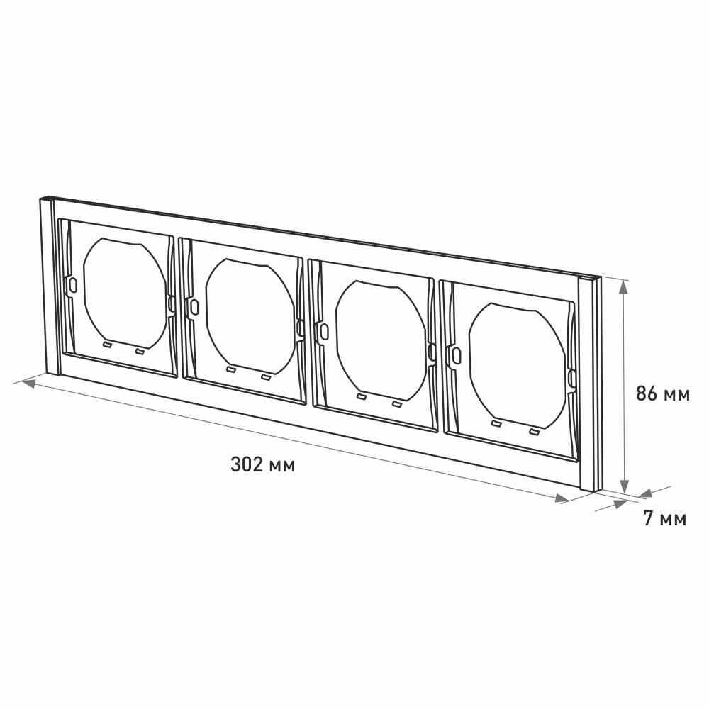 Рамка 4 поста черный матовый EVERSON Лилиум