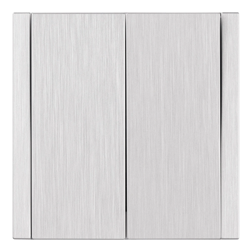 Выключатель двойной рифленый алюминий без рамки EVERSON Лилиум