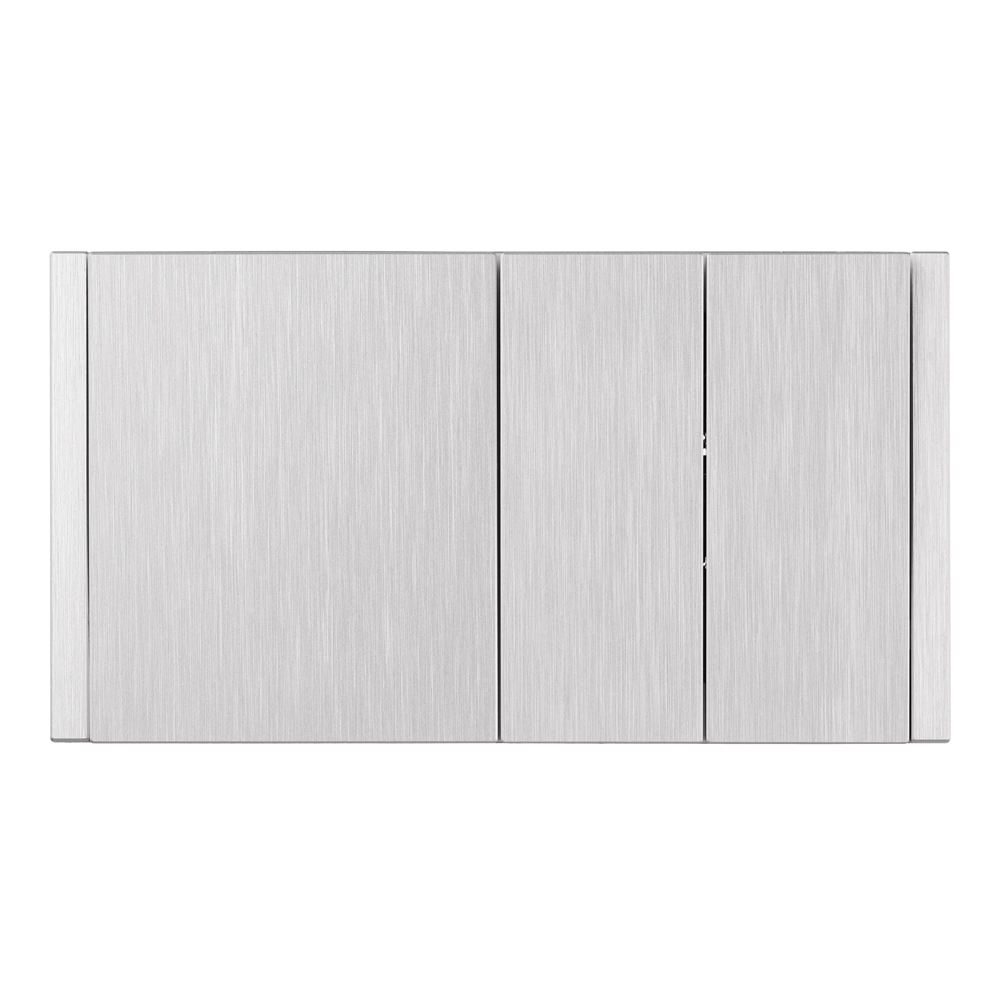 Выключатель двойной рифленый алюминий без рамки EVERSON Лилиум