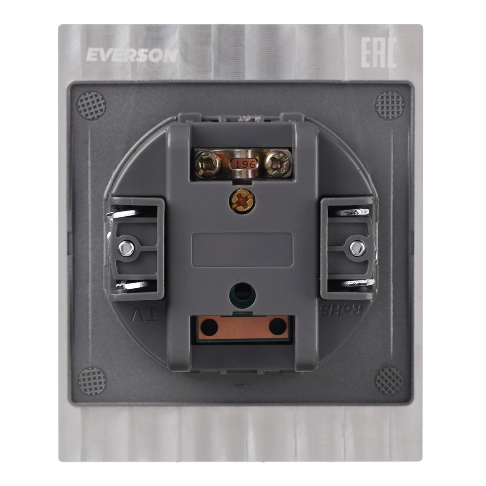 Розетка ТВ рифленый алюминий без рамки EVERSON Лилиум