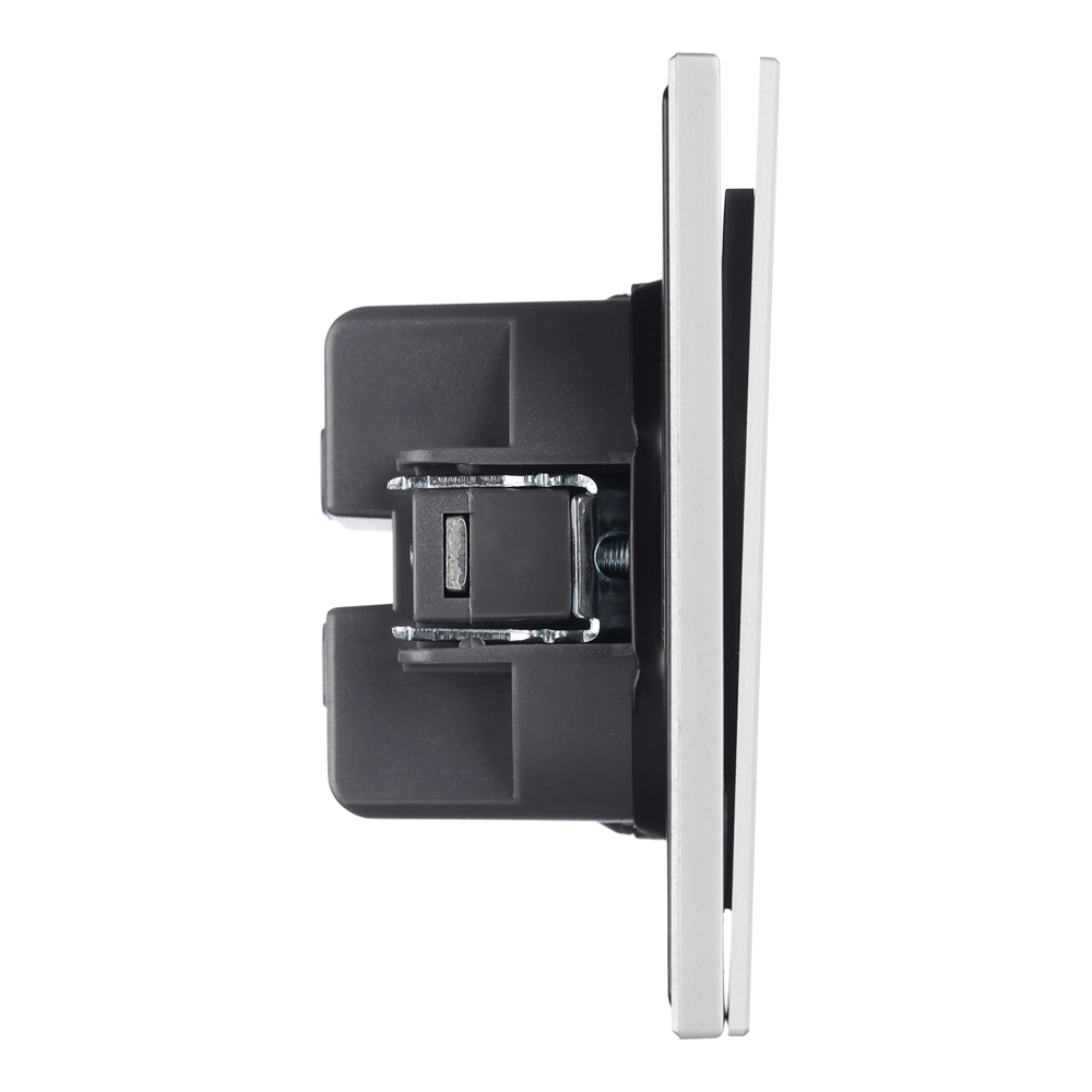 Выключатель проходной рифленый алюминий со скрытой рамкой EVERSON Лилиум