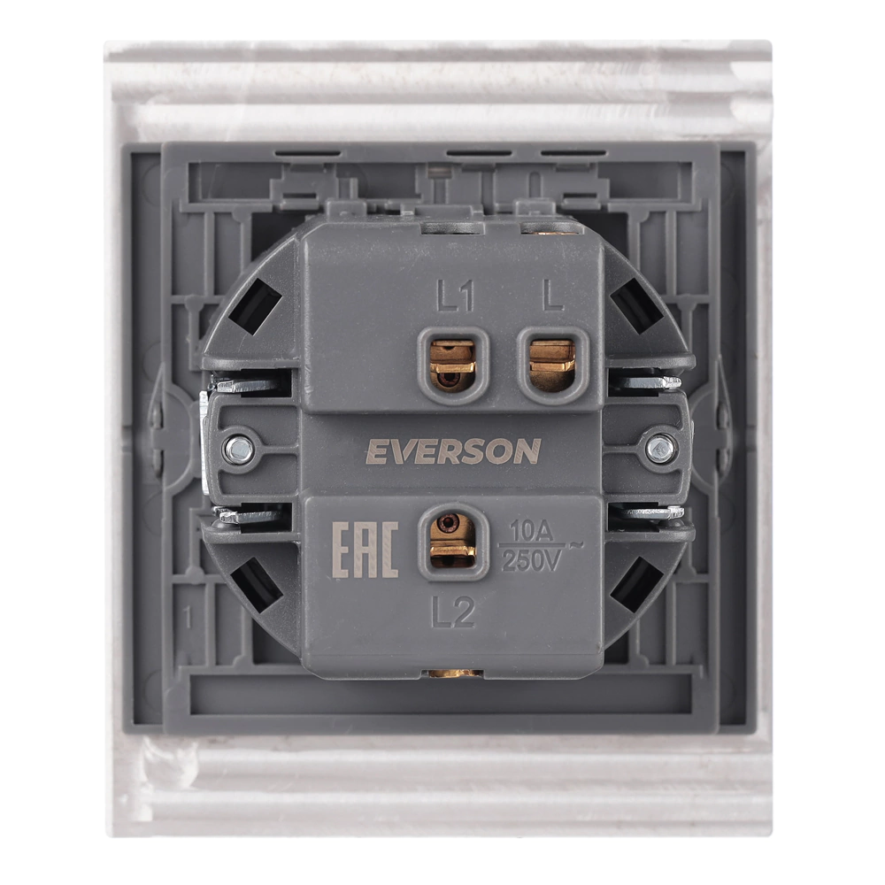 Выключатель проходной черный алюминий без рамки EVERSON Лилиум