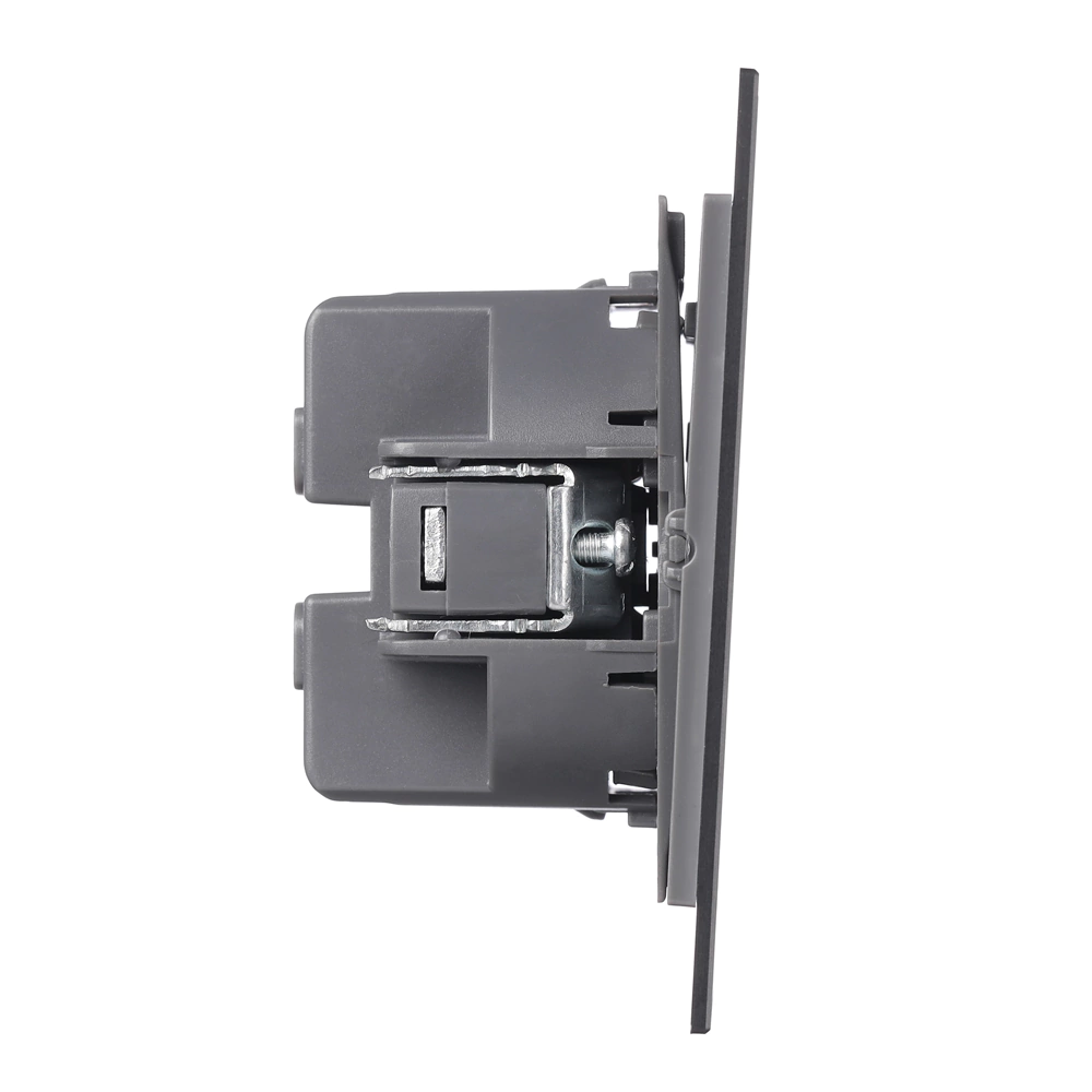 Выключатель проходной черный алюминий без рамки EVERSON Лилиум