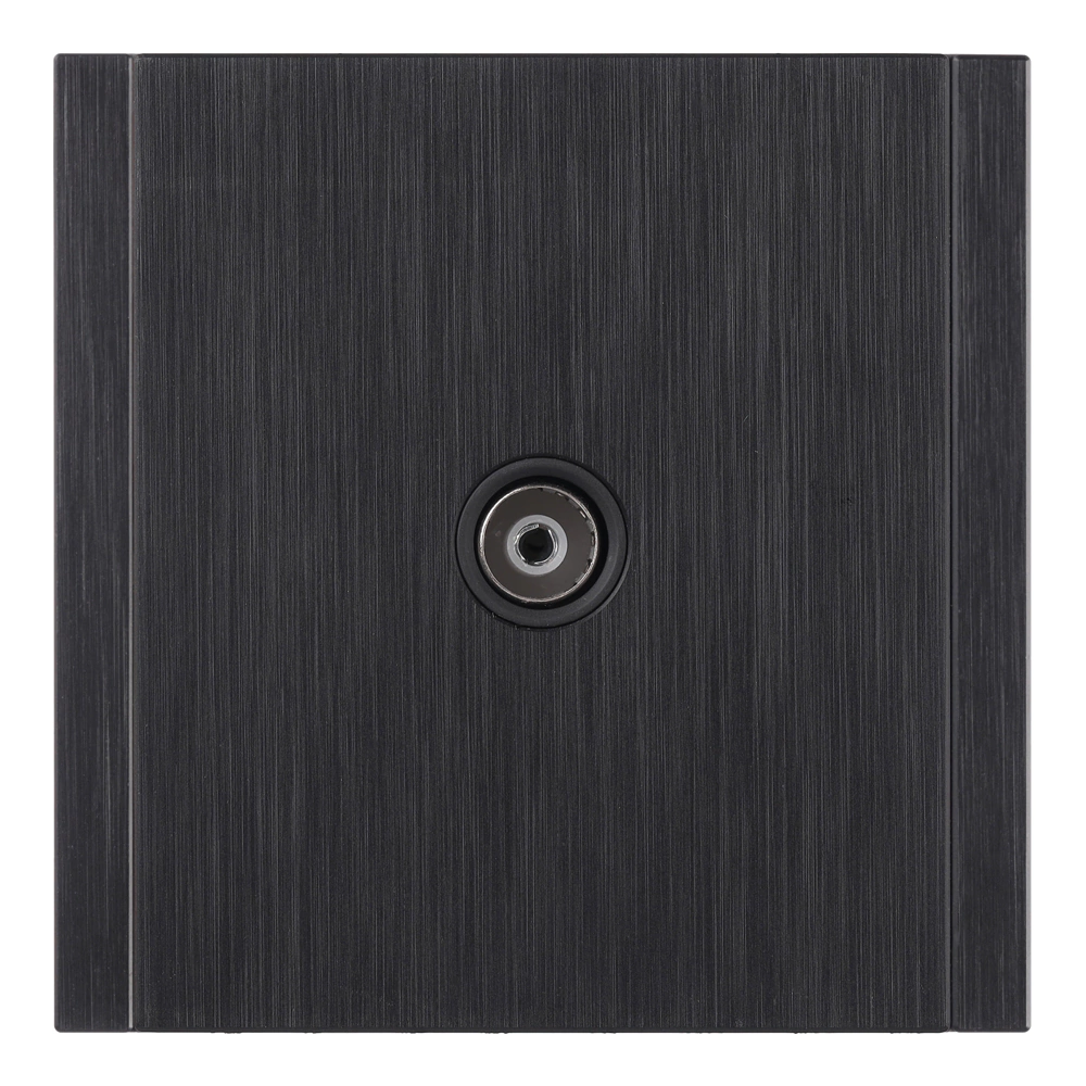 Розетка ТВ черный алюминий без рамки EVERSON Лилиум