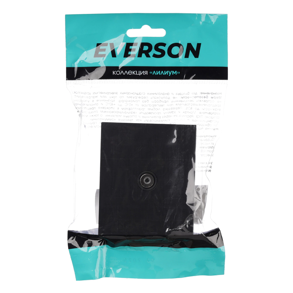 Розетка ТВ черный алюминий без рамки EVERSON Лилиум