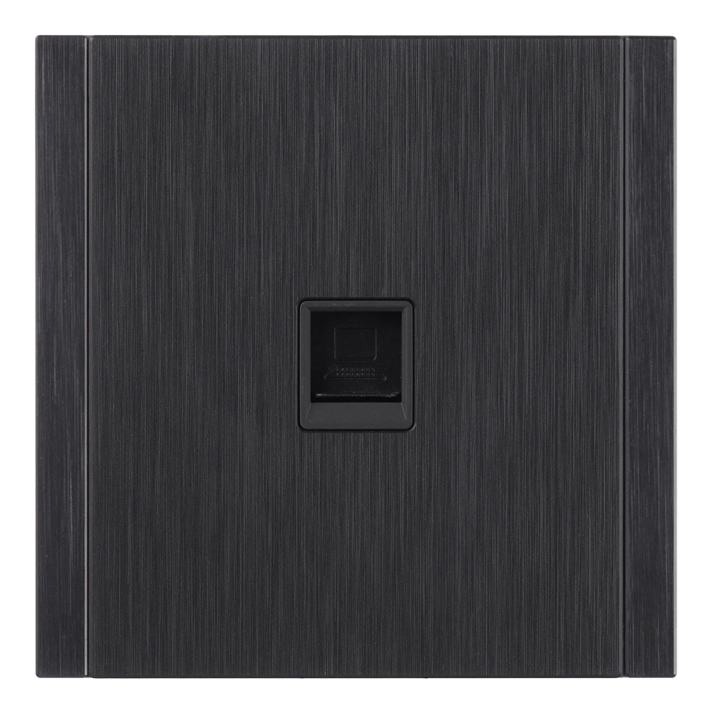 Розетка компьютерная черный алюминий без рамки EVERSON Лилиум