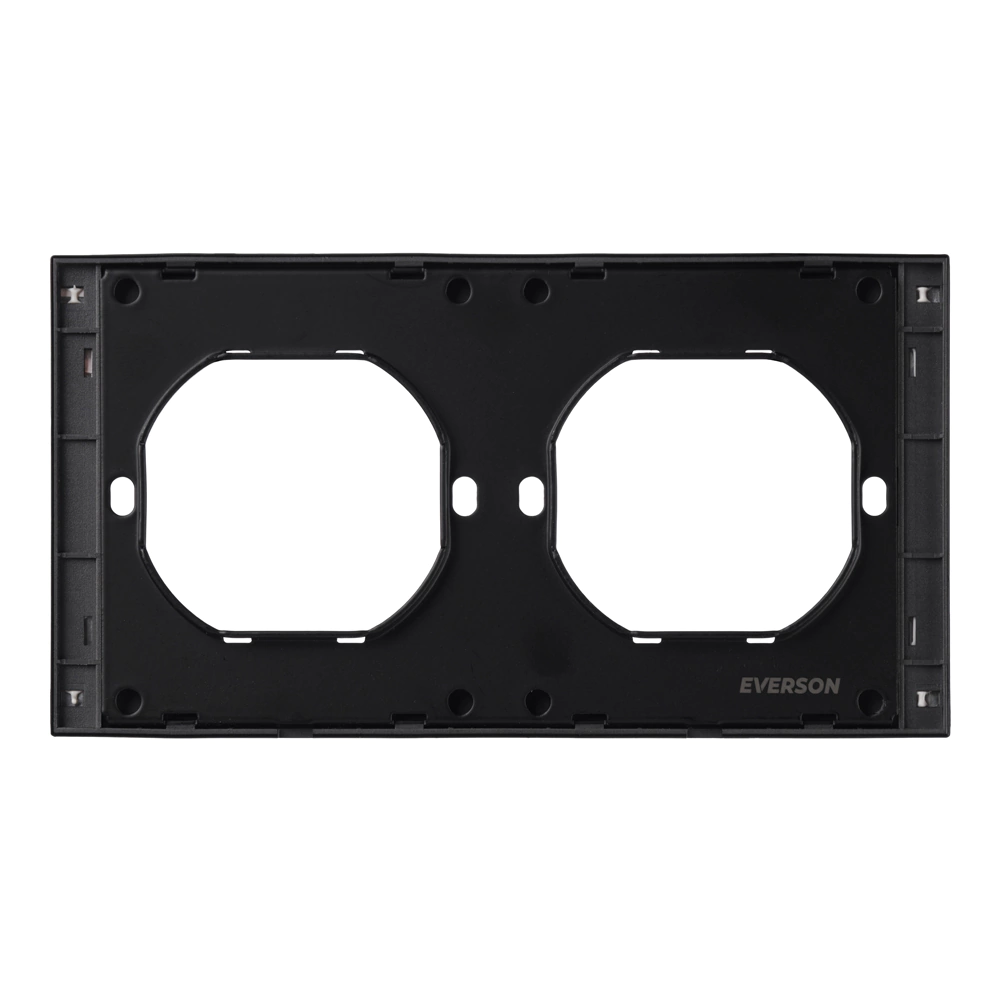 Рамка 2 поста черный алюминий EVERSON Лилиум