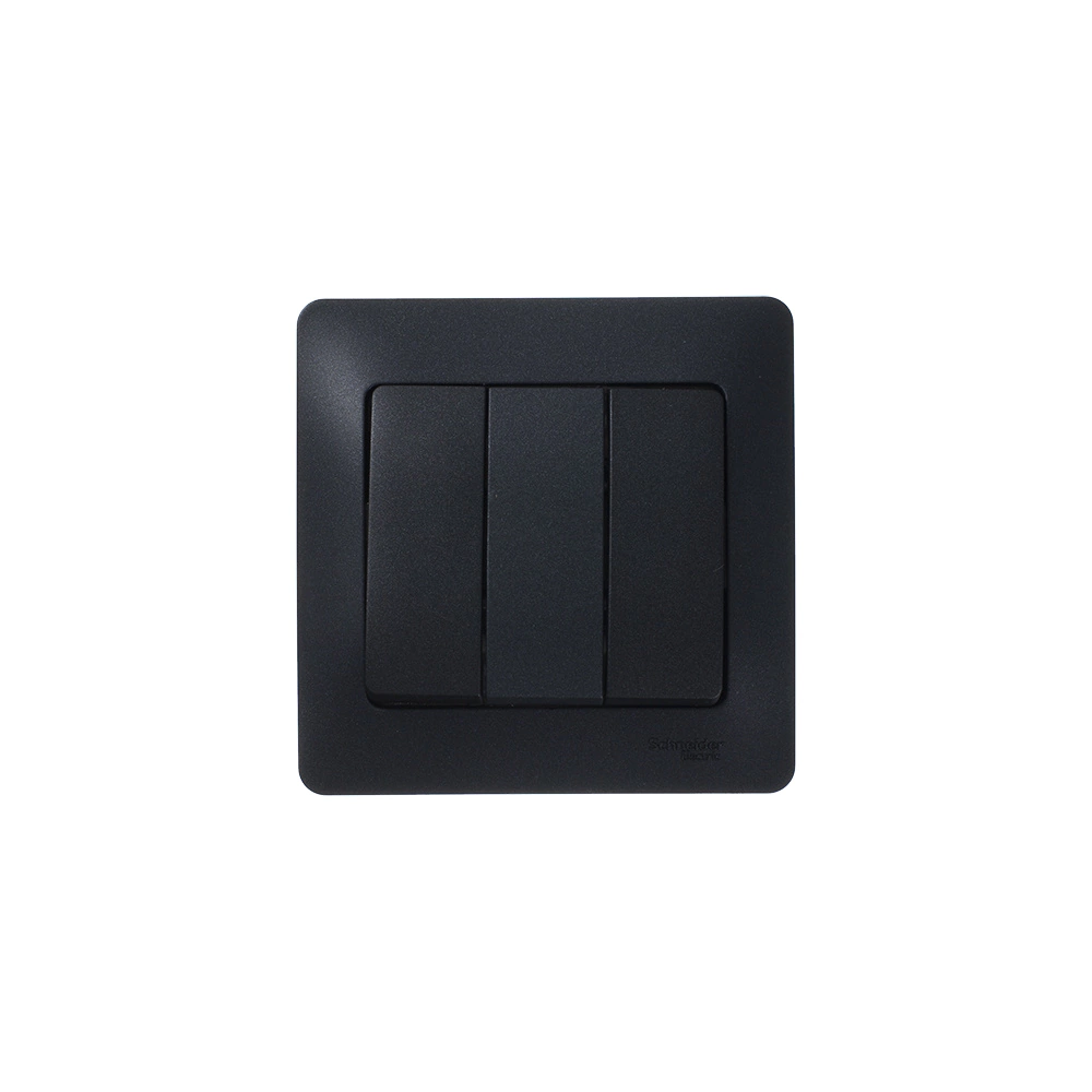 Выключатель трехклавишный SE Глосса без рамки антрацит