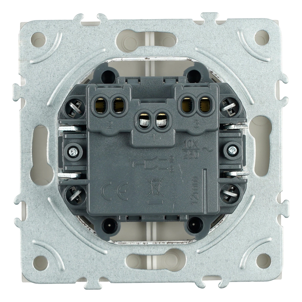 Выключатель двухклавишный кашемир без рамки STEKKER Эмили