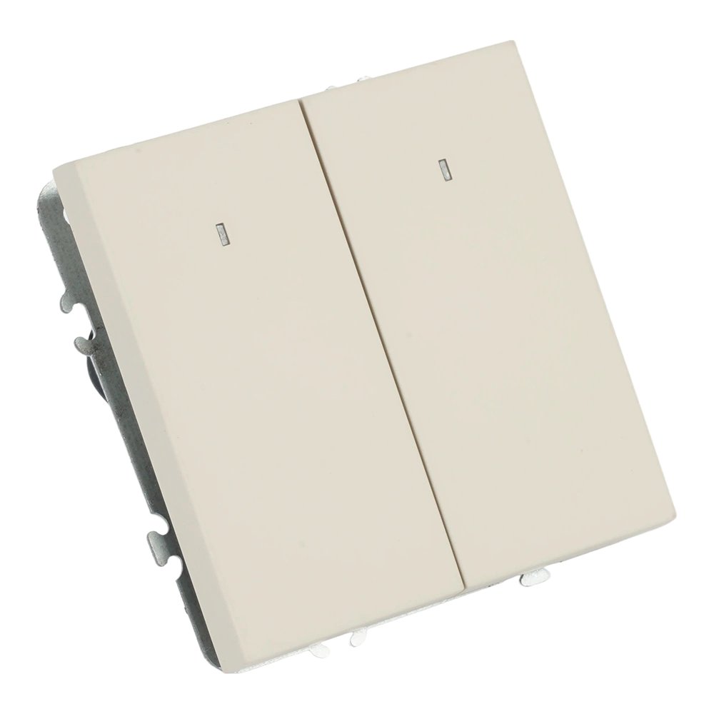 Выключатель двухклавишный с подсветкой кашемир без рамки STEKKER Эмили